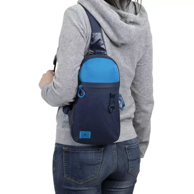 Mala de ombro Rivacase Dijon 25,6 cm (10,1 polegadas) azul com pega e alça de ombro