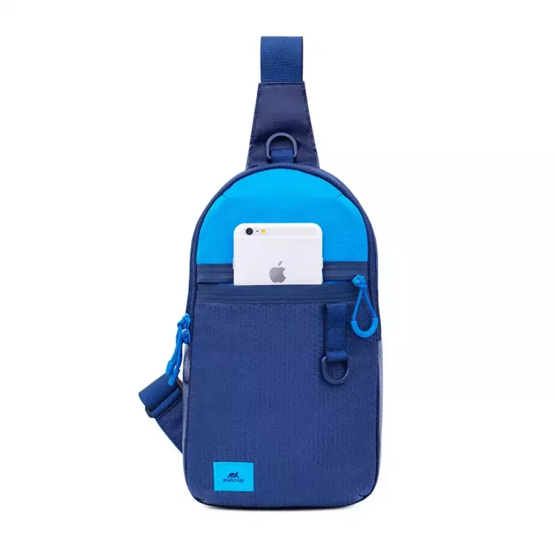 Mala de ombro Rivacase Dijon 25,6 cm (10,1 polegadas) azul com pega e alça de ombro