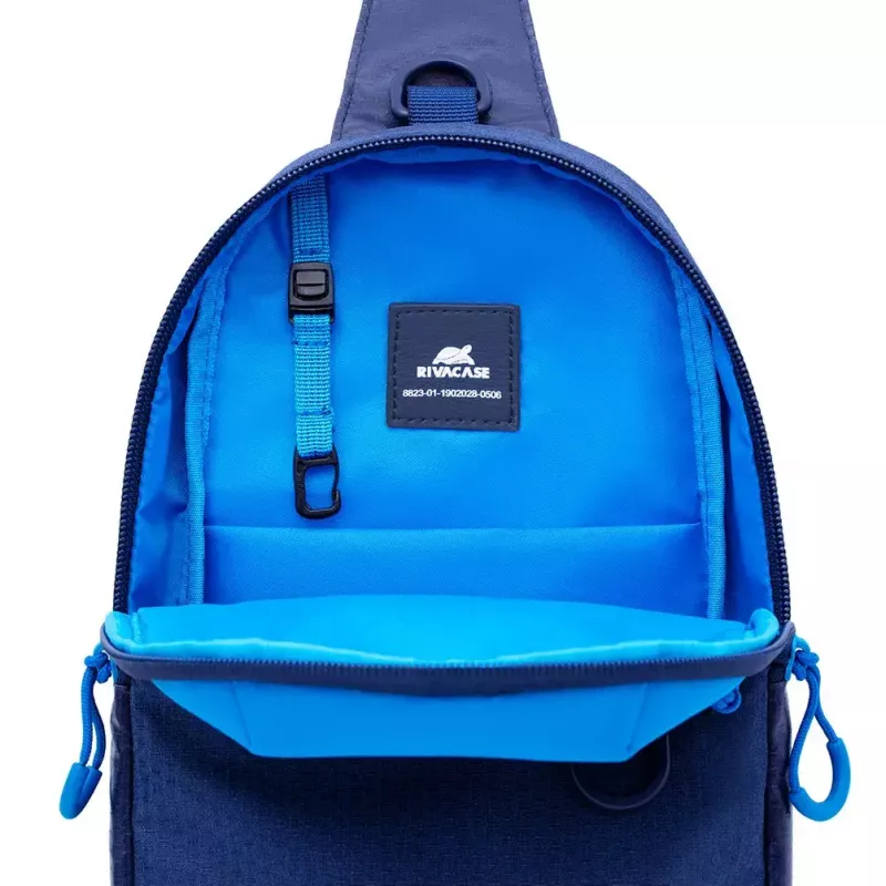 Mala de ombro Rivacase Dijon 25,6 cm (10,1 polegadas) azul com pega e alça de ombro