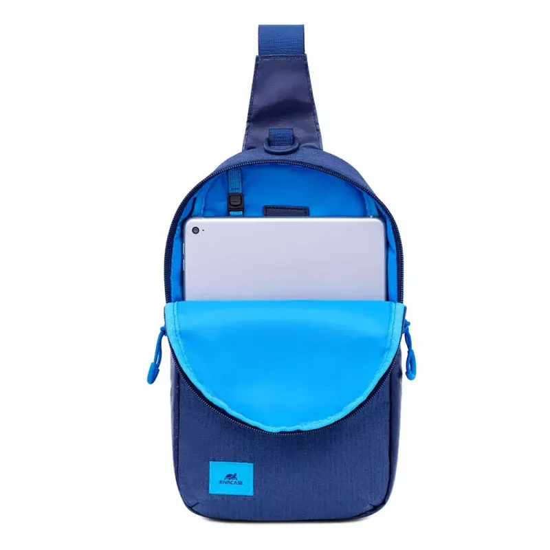 Mala de ombro Rivacase Dijon 25,6 cm (10,1 polegadas) azul com pega e alça de ombro