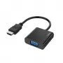Hama 00200343 adaptador de vídeo de HDMI para VGA com áudio de 3,5 mm, 0,15 m, HDMI tipo A macho – D-Sub de 15 pinos, 1080p, preto