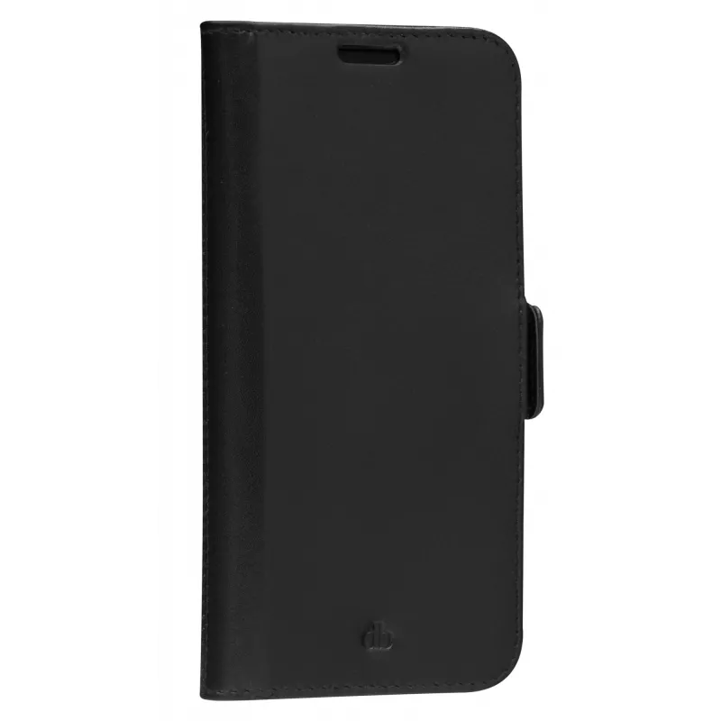 dbramante1928 Copenhagen Slim CSSSGTBL1434 capa com tampa para Samsung Galaxy S22, pele granulada, preta