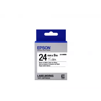 Cartucho de etiquetas Epson Standard LK-6WBN preto/branco 24mm (9m)
