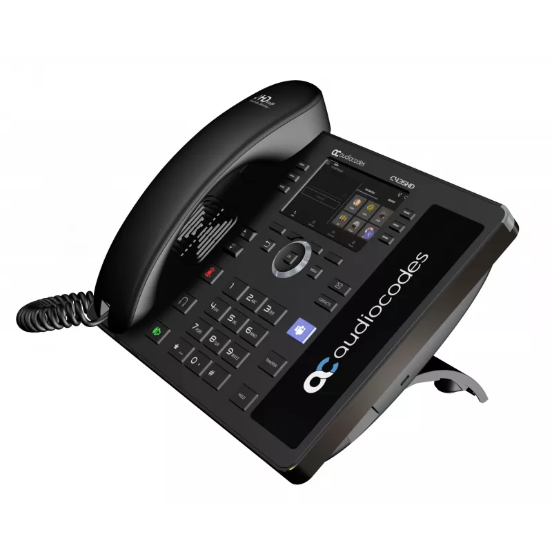 Telefone IP AudioCodes Teams C435HD-R PoE GbE preto, telefone IP, preto, auscultador com fios, Android, SIP info, teclas