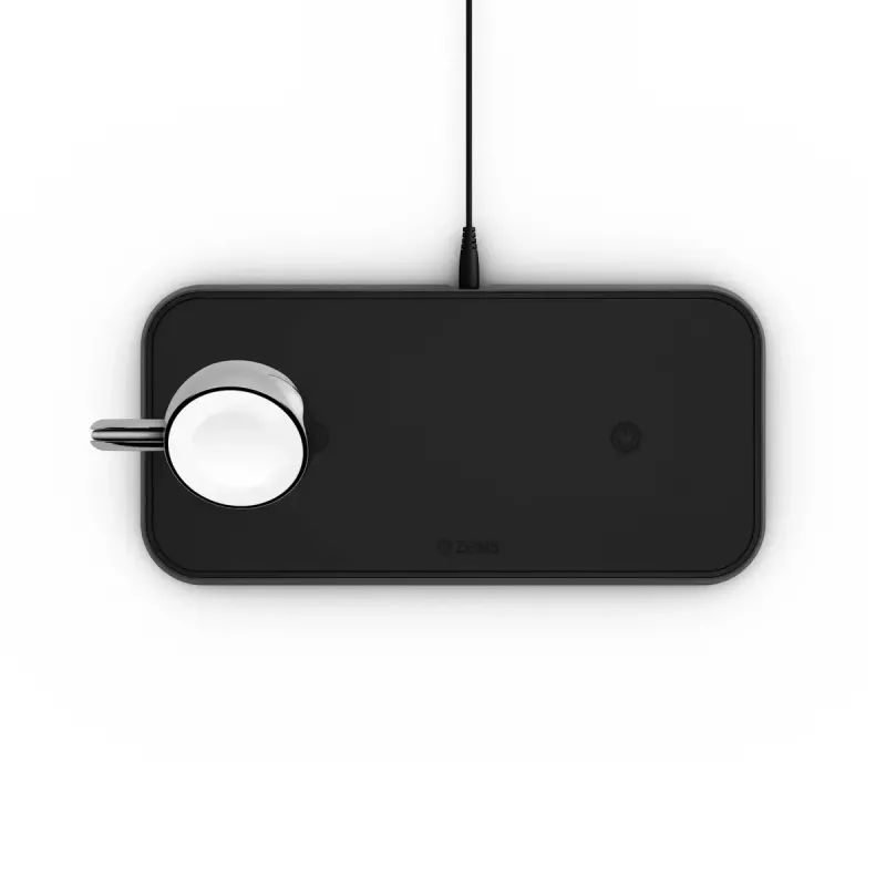 Carregador sem fios ZENS Dual+Watch alumínio preto