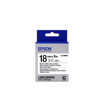 Epson Cartucho de etiquetas alta aderência LK-5WBW preto/branco 18 mm (9 m)