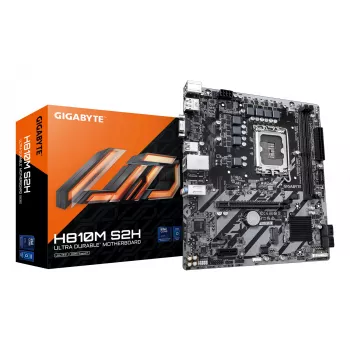 GIGABYTE H810M S2H Placa-mãe - CPUs Intel Core Ultra (Série 2), VRM 4+1+2 fases, até 6400MHz DDR5, 1xPCIe 4.0 M.2, 1GbE LAN, USB 3.2 Gen 1