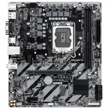 GIGABYTE H810M S2H Placa-mãe - CPUs Intel Core Ultra (Série 2), VRM 4+1+2 fases, até 6400MHz DDR5, 1xPCIe 4.0 M.2, 1GbE LAN, USB 3.2 Gen 1