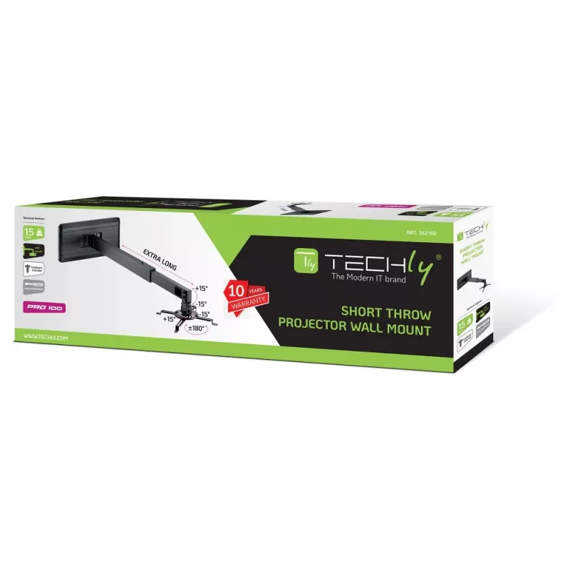 Techly ICA-PM 21 Suporte de projetor parede preto