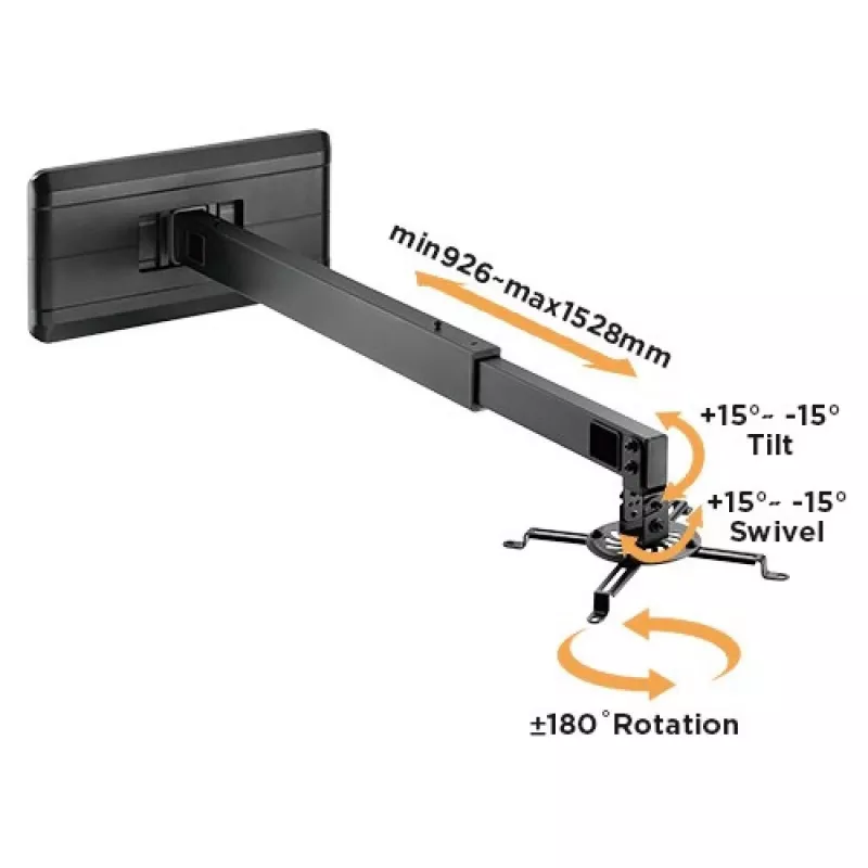 Techly ICA-PM 21 Suporte de projetor parede preto