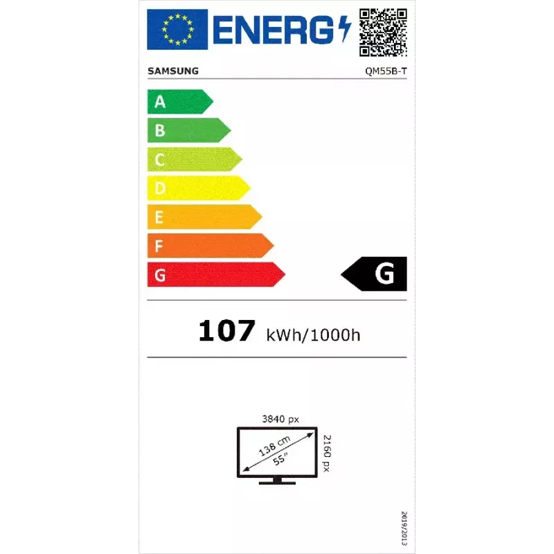 Ecrã plano de sinalização digital Samsung QM55B-T 55 polegadas LCD 4K Ultra HD VA, 400 cd/m², Tizen 6.5, ecrã tátil