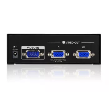 Splitter de vídeo VGA ATEN 2 portas (450 MHz), VGA, 2x VGA, 2048 x 1536 píxeis, preto, metal, QXGA