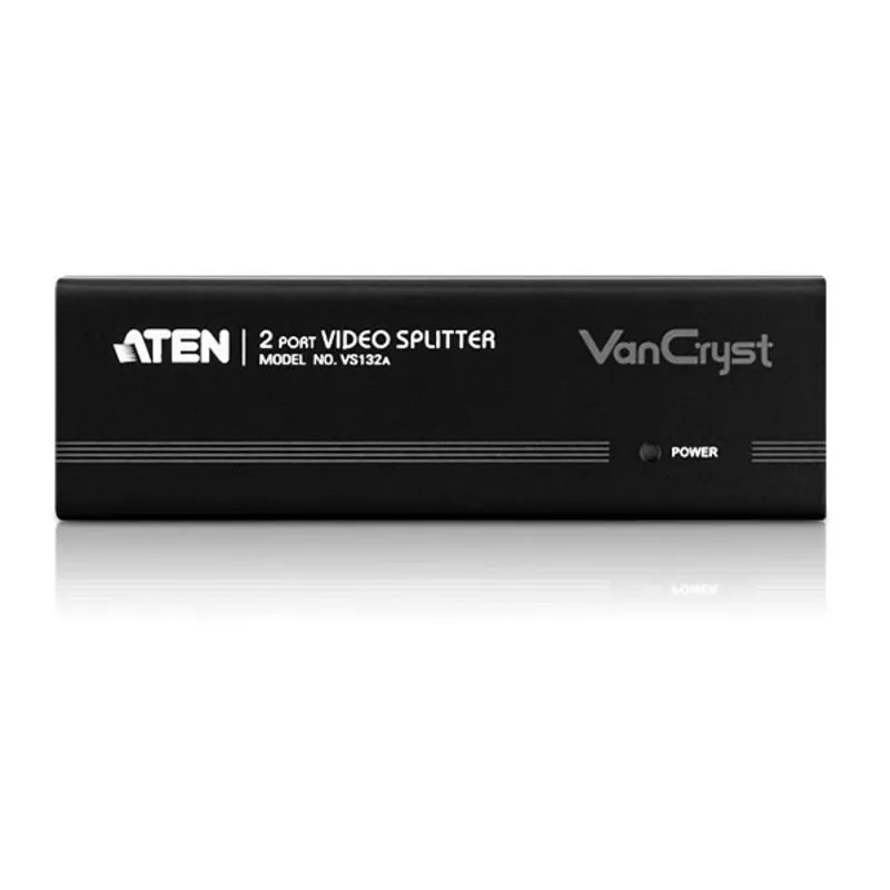 ATEN VanCryst VS132A distribuidor de vídeo VGA de 2 portas, 450 MHz, preto