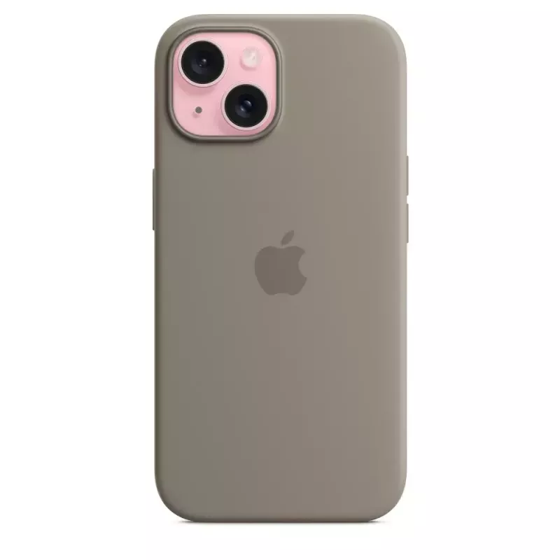 Capa de silicone Apple iPhone 15 MagSafe Clay castanho