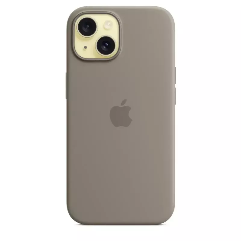 Capa de silicone Apple iPhone 15 MagSafe Clay castanho