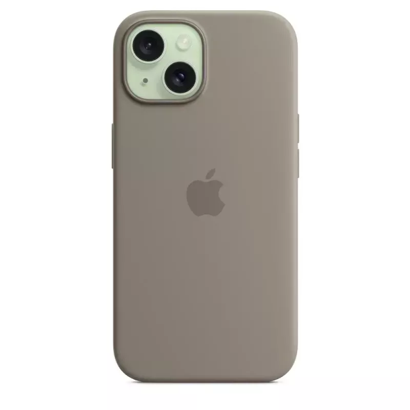 Capa de silicone Apple iPhone 15 MagSafe Clay castanho