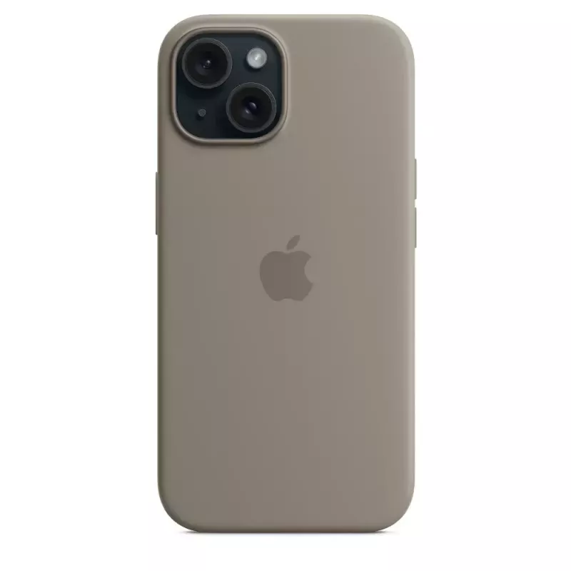 Capa de silicone Apple iPhone 15 MagSafe Clay castanho