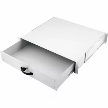 Gaveta com fechadura Equip 19 polegadas, 2HE, RAL7035 cinzento
