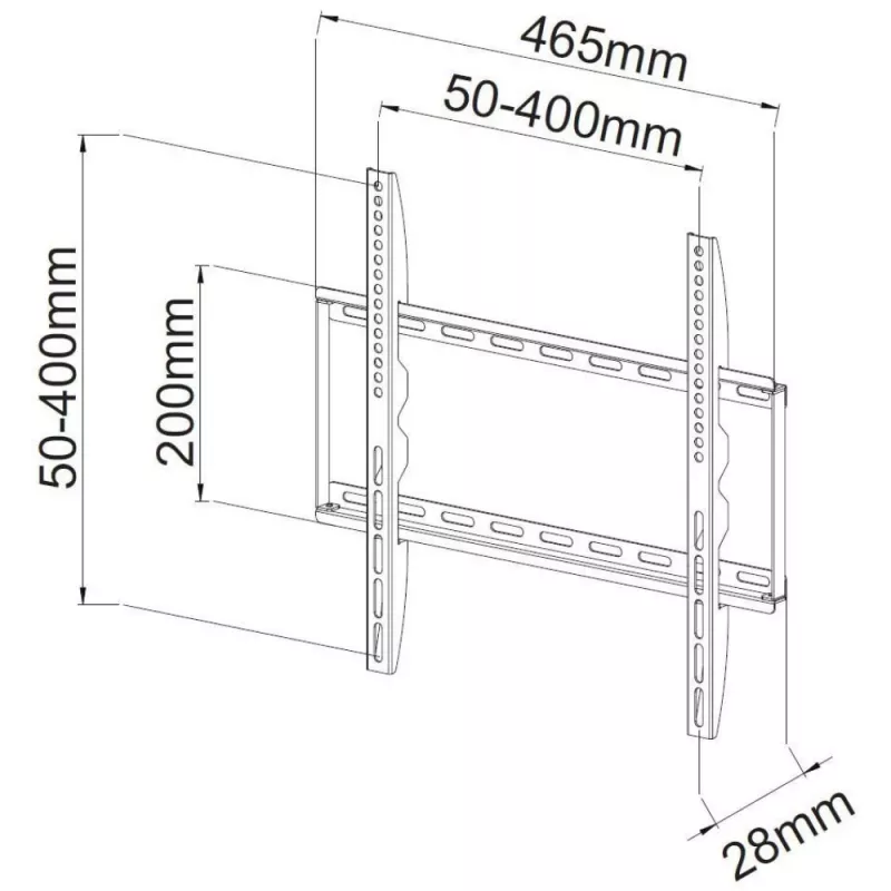 Suporte de parede fixo fino Techly para TV LED LCD 23-55 preto” ICA-PLB 162M
