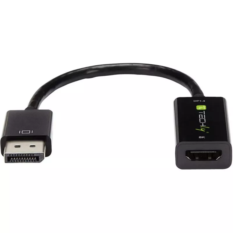 Techly IADAP-DP-HDMIF8K adaptador ativo de DisplayPort 1.4 (M) para HDMI (F), 8K, preto