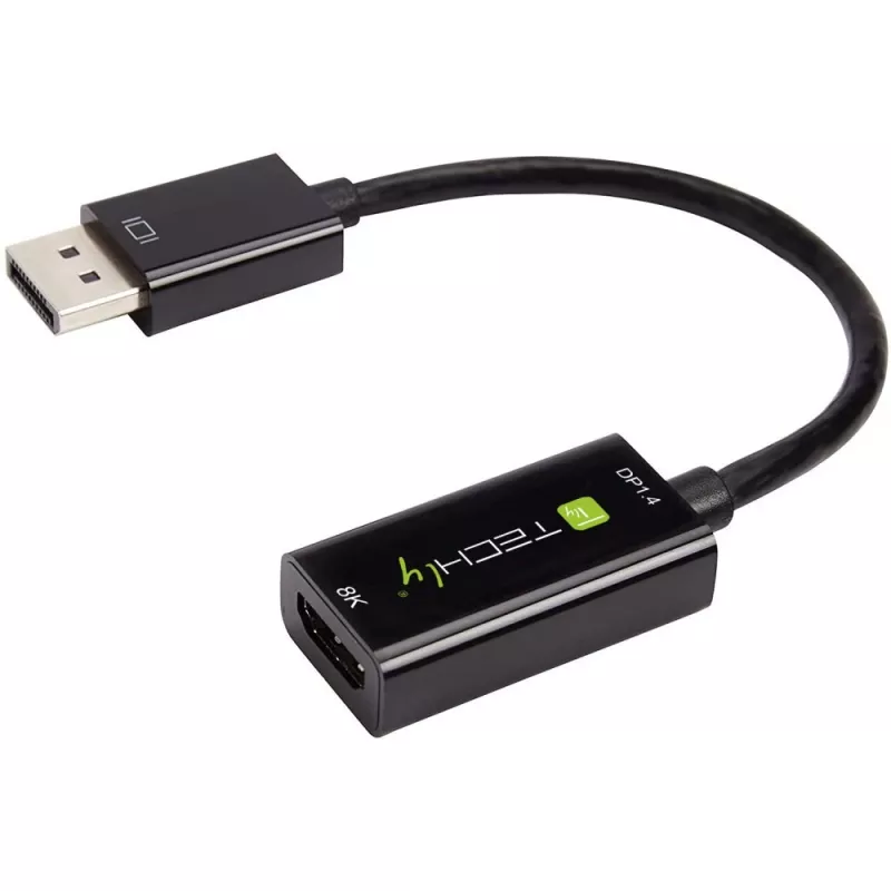 Techly IADAP-DP-HDMIF8K adaptador ativo de DisplayPort 1.4 (M) para HDMI (F), 8K, preto