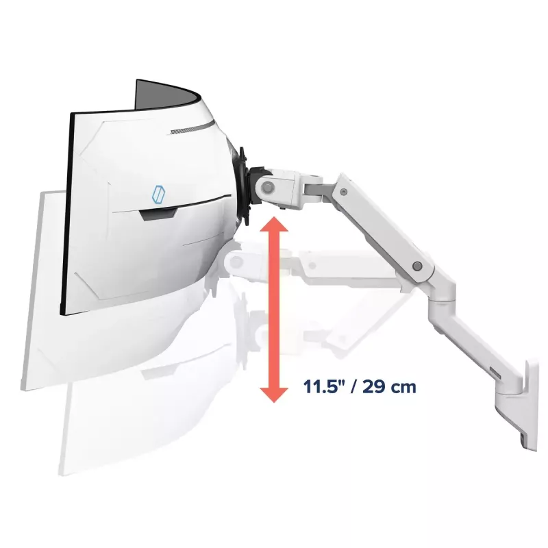 Ergotron HX Series HX ARM COM ARTICULAÇÃO DE ROTAÇÃO PARA CARGAS MUITO PESADAS PAREDE BRANCO PARA MONITORES 1000R 57 POLEGADAS