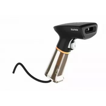Leitor de códigos de barras portátil SUNMI U2 2D USB preto — imager para retalho, ligação USB com fio