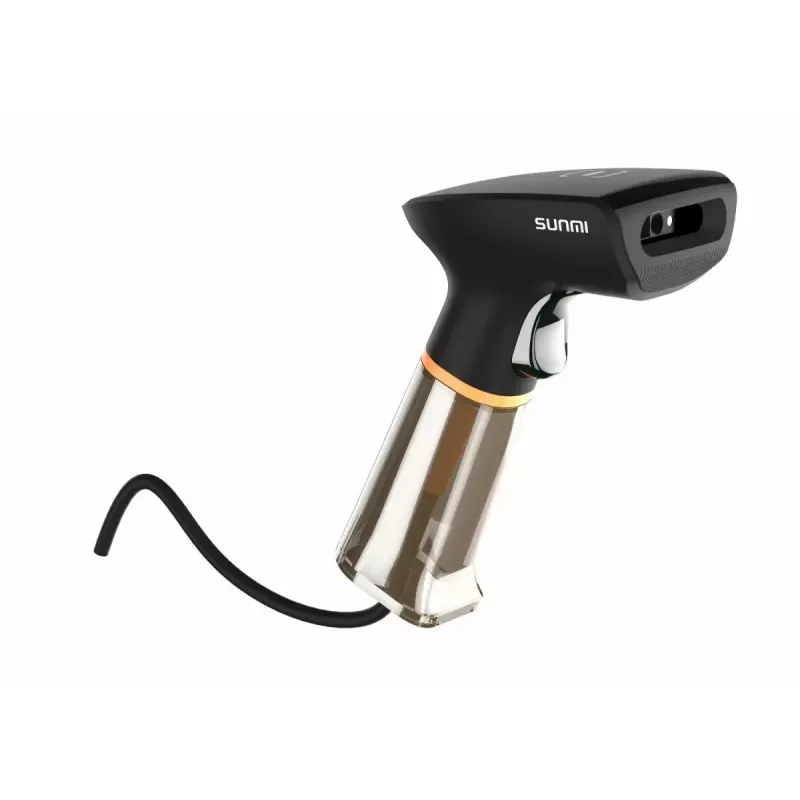 Leitor de códigos de barras portátil SUNMI U2 2D USB preto — imager para retalho, ligação USB com fio
