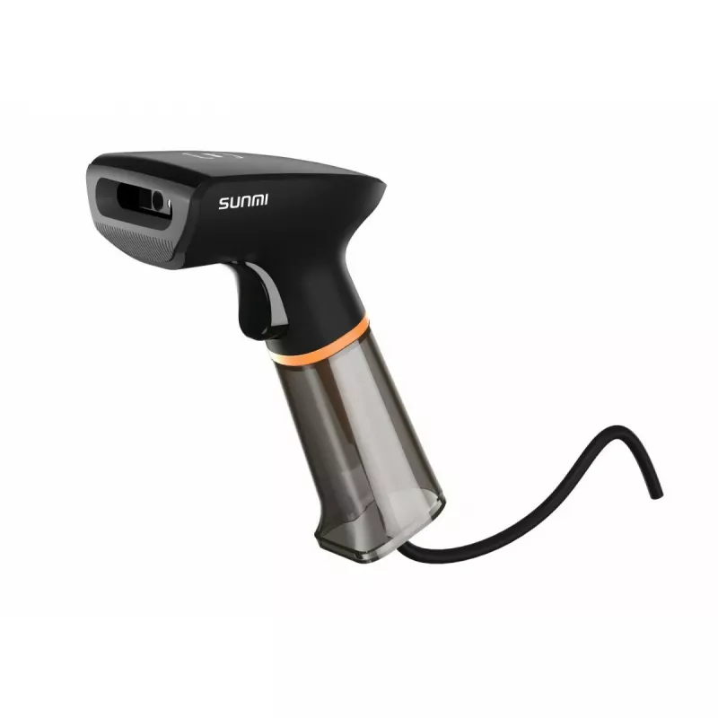 Leitor de códigos de barras portátil SUNMI U2 2D USB preto — imager para retalho, ligação USB com fio