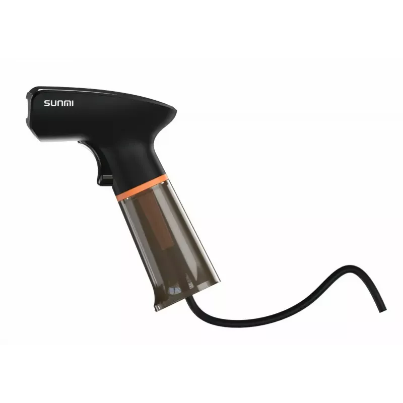 Leitor de códigos de barras portátil SUNMI U2 2D USB preto — imager para retalho, ligação USB com fio