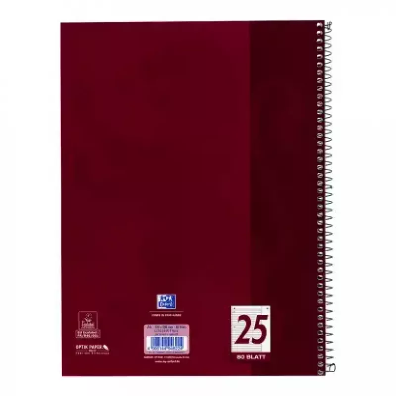 Caderno Oxford 100050355 A4 80 folhas bordô