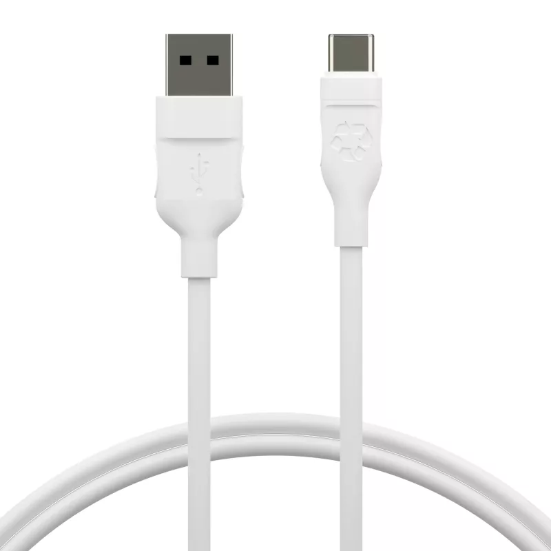 dbramante1928 re-charge CB25ACWH7090 cabo USB-A para USB-C, USB 2.0, 2,5 m, 36 W, plástico reciclado, branco