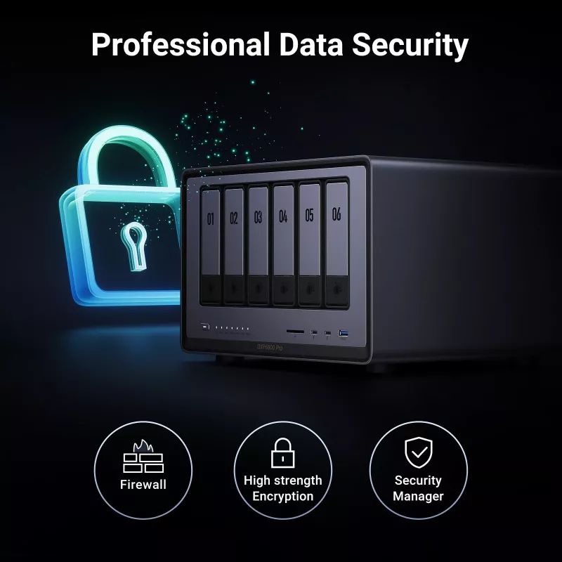 Ugreen DXP6800 Pro NAS Desktop Intel® Core™ i5 8 GB DDR5 Cinzento, Preto