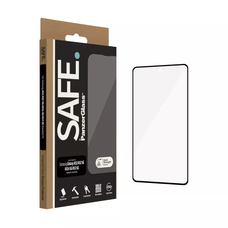 PanzerGlass SAFE. by ® Proteção de ecrã Samsung Galaxy A52 | A52 5G | A52s 5G | A53 5G | Ultra-Wide Fit