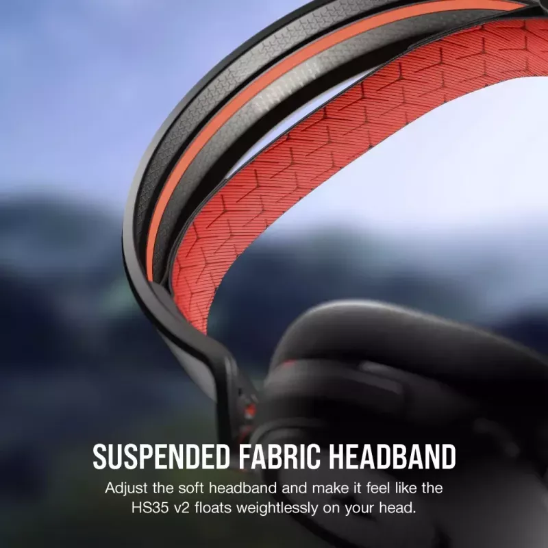 Auricular gaming com fios Corsair HS35 v2, vermelho