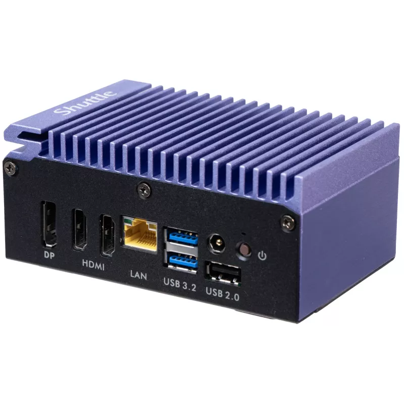Shuttle Edge PC SPCEL12 mini PC industrial, Intel Celeron J6412 2 GHz, USFF 0,46 l, HDMI, DisplayPort, leitor de cartões