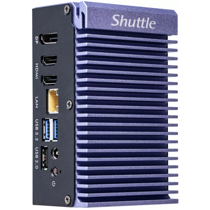 Shuttle Edge PC SPCEL12 mini PC industrial, Intel Celeron J6412 2 GHz, USFF 0,46 l, HDMI, DisplayPort, leitor de cartões
