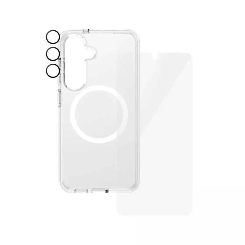 PanzerGlass ® | CARE by ® Flagship pacote 3-em-1 Samsung Galaxy S25