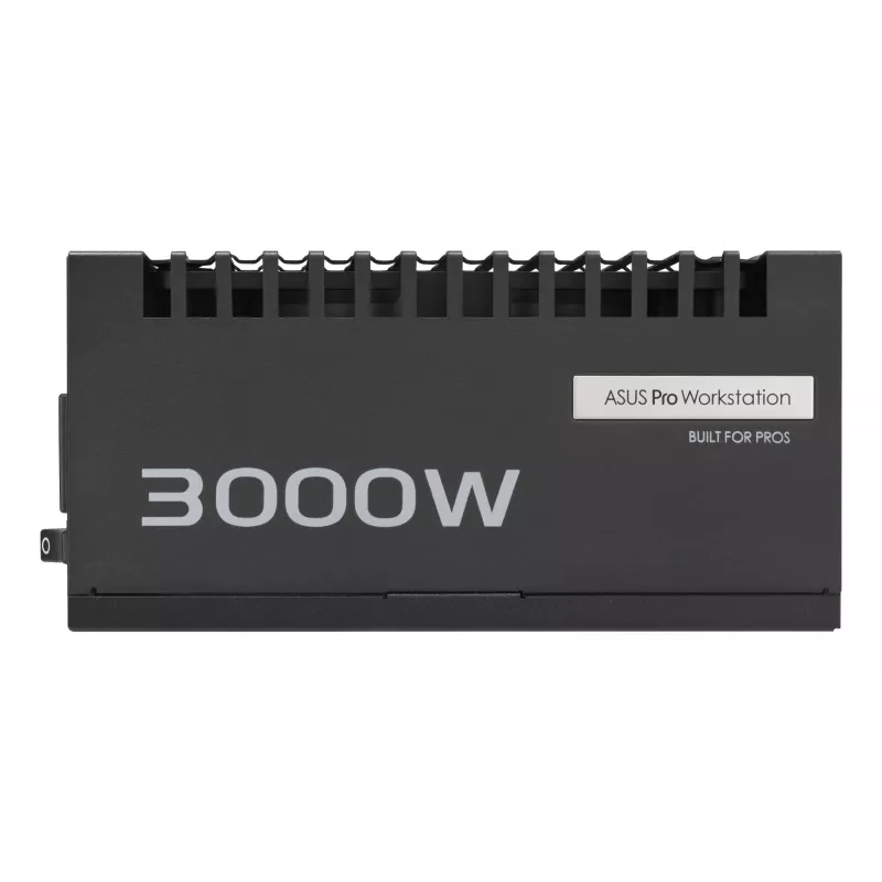 Fonte de alimentação ASUS Pro WS 3000 W ATX 3.1 80 PLUS Platinum totalmente modular, 20+4 pinos, 4×16 pinos PCIe, 12×SATA, preto