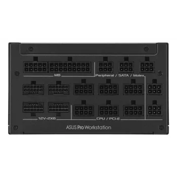 Fonte de alimentação ASUS Pro WS 3000 W ATX 3.1 80 PLUS Platinum totalmente modular, 20+4 pinos, 4×16 pinos PCIe, 12×SATA, preto