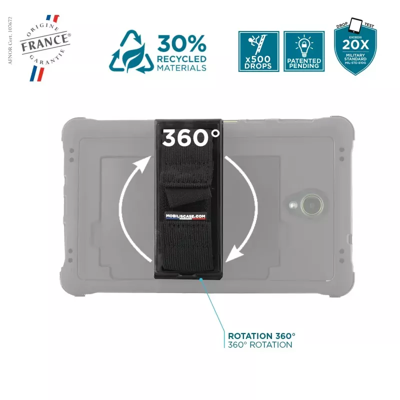 Capa Mobilis Galaxy Tab Active5 8'' capa rotação 360° alça de mão suporte