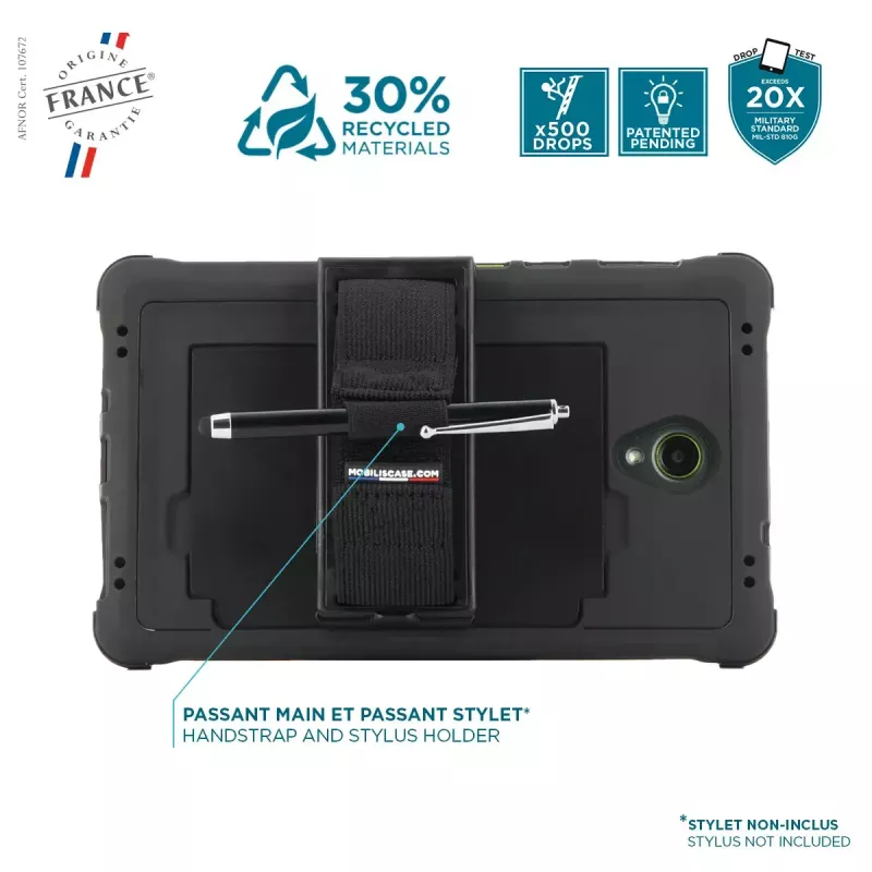 Capa Mobilis Galaxy Tab Active5 8'' capa rotação 360° alça de mão suporte