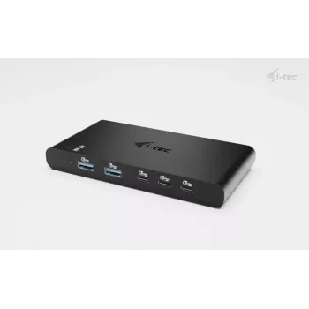 Estação de acoplamento KVM i-tec para 2 hosts HDMI, interface host USB-C, PD 2×100W, 4K@60Hz, 2×USB-A
