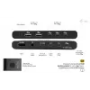 Estação de acoplamento KVM i-tec para 2 hosts HDMI, interface host USB-C, PD 2×100W, 4K@60Hz, 2×USB-A