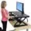 Suporte conversor de secretária ERGOTRON WorkFit-T preto — estrutura em aço inoxidável, altura 380 mm, carga máxima 15,9 kg