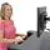 Suporte conversor de secretária ERGOTRON WorkFit-T preto — estrutura em aço inoxidável, altura 380 mm, carga máxima 15,9 kg