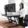 Suporte conversor de secretária ERGOTRON WorkFit-T preto — estrutura em aço inoxidável, altura 380 mm, carga máxima 15,9 kg