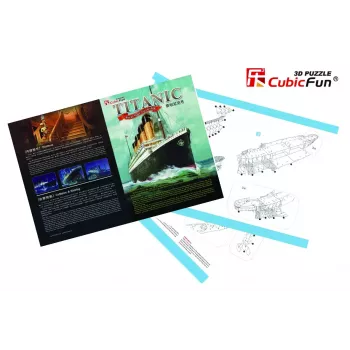 Puzzle 3D Cubicfun Titanic Big T4011H — 1024 peças, modelo de navio à escala