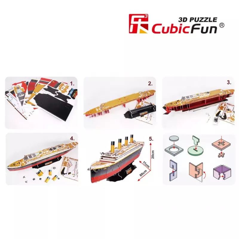 CubicFun T4011H Titanic Big puzzle 3D, 113 peças