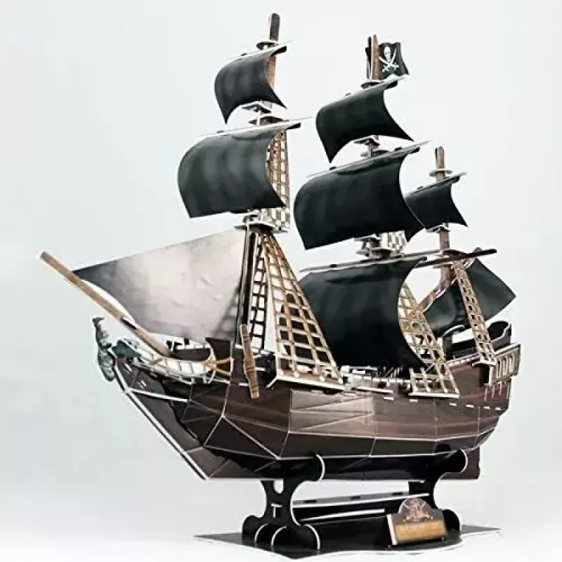Puzzle 3D navio pirata 'Queen Anne's Revenge' modelo T4005H, kit de montagem em cartão CubicFun